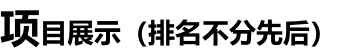 項目展示（排名不分先后）